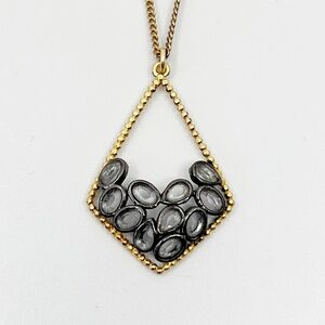 Gold vermeil Sterling silver quartz pendant - GM746